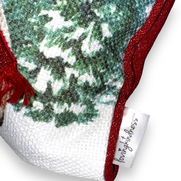 Holiday Santa Winter Cats Embroidered Pillow Loving Kindness 24"x14" - Picture 3 of 5